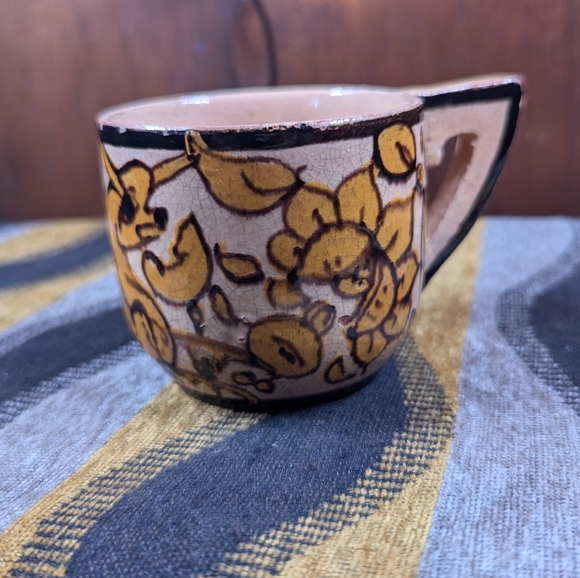 Vintage Mini Painted Ceramic Mexican Floral Mug - Picture 5 of 5